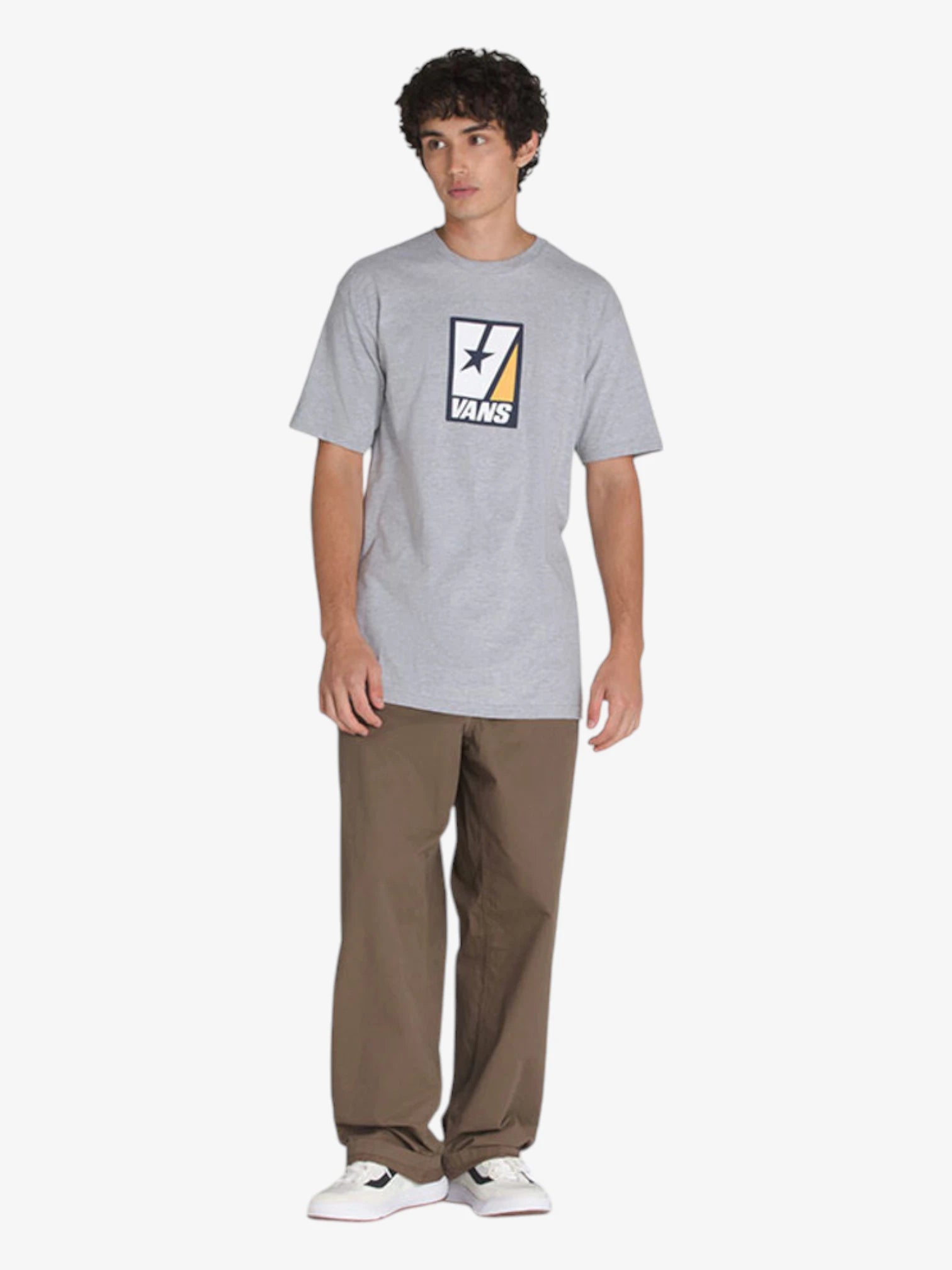 Vans Vee Star SS T-Shirt for Men - Classic Grey Cotton Short Sleeve Tee | Casual Streetwear & Skate Style Outfit