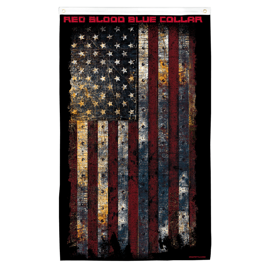 Red Blood Blue Collar™ American Flag - Patriotic Outdoor & Indoor Decor for Home, Office, and Events