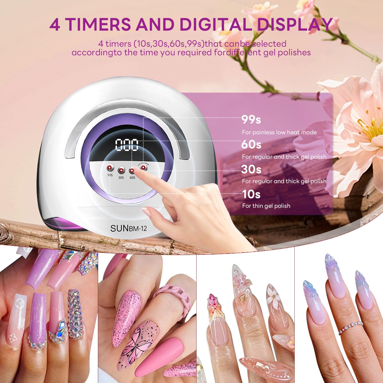 Professional BEENLE UV LED Nail Lamp with 42 LED Beads - 180W Gel Nail Dryer with 4 Timer Settings & Auto Sensor - Blue Plastic Base for Home & Salon Manicure/Pedicure - Perfect for Gel Polish Curing, Nail Art & DIY Nail Care