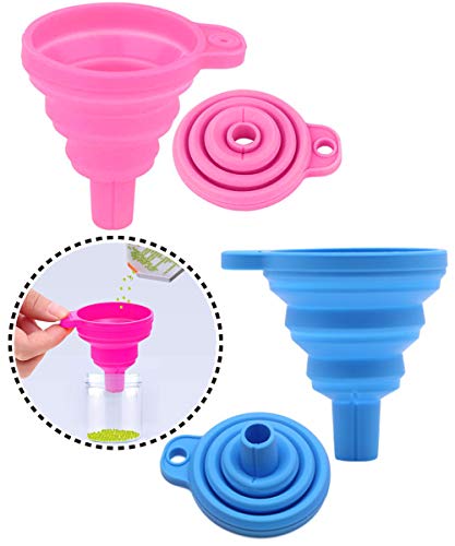2 Pack Silicone Collapsible Funnel for Diamond Painting - Foldable Beads Container & Mosaic Tool for 5D DIY Diamond Art Kits - Perfect for Adults Crafting, Home Decor & Gift Making