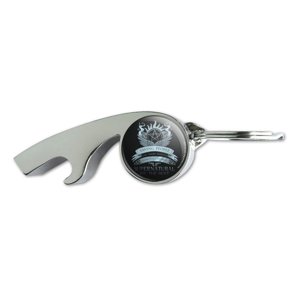 Supernatural Keychain - Chrome Plated Metal Whistle & Bottle Opener - Perfect for Fans, Collectors, and Outdoor Adventures - Great for Key Rings, Backpacks, and Gift Giving