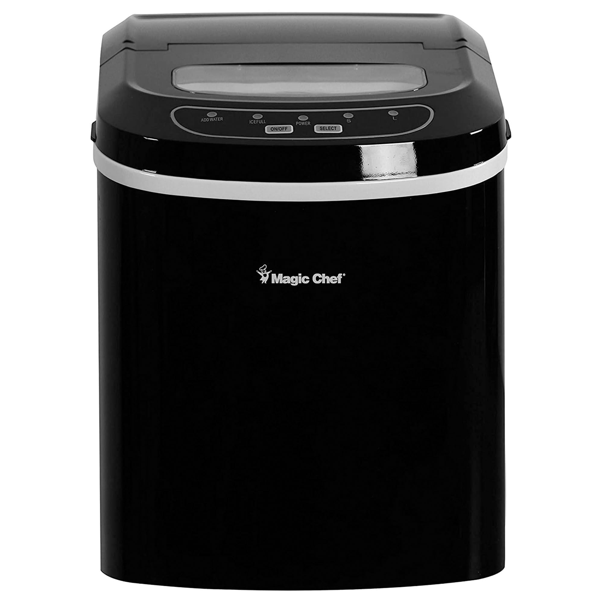 Magic Chef Portable Countertop Ice Maker - 27Lbs Daily Output, Compact & Quiet for Kitchen, Home Bar, Office, RV - Perfect for Cocktails, Parties, Outdoor Events (Black)