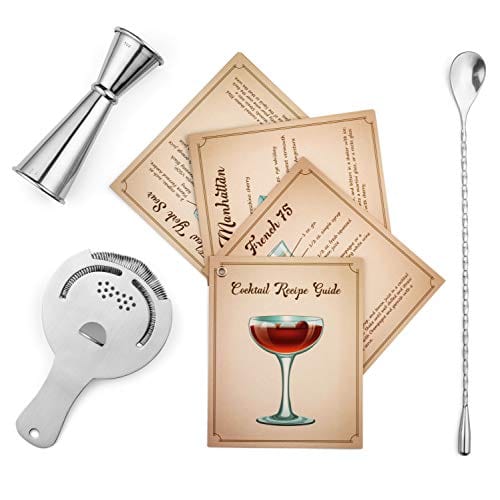 16-Piece Professional Cocktail Set with Weighted Boston Shaker | Stainless Steel Bar Tools, Easy-Open Drink Shaker, Recipe Guide & Carry Bag | Dishwasher Safe | Perfect for Home Bars, Parties & Mixology Enthusiasts
