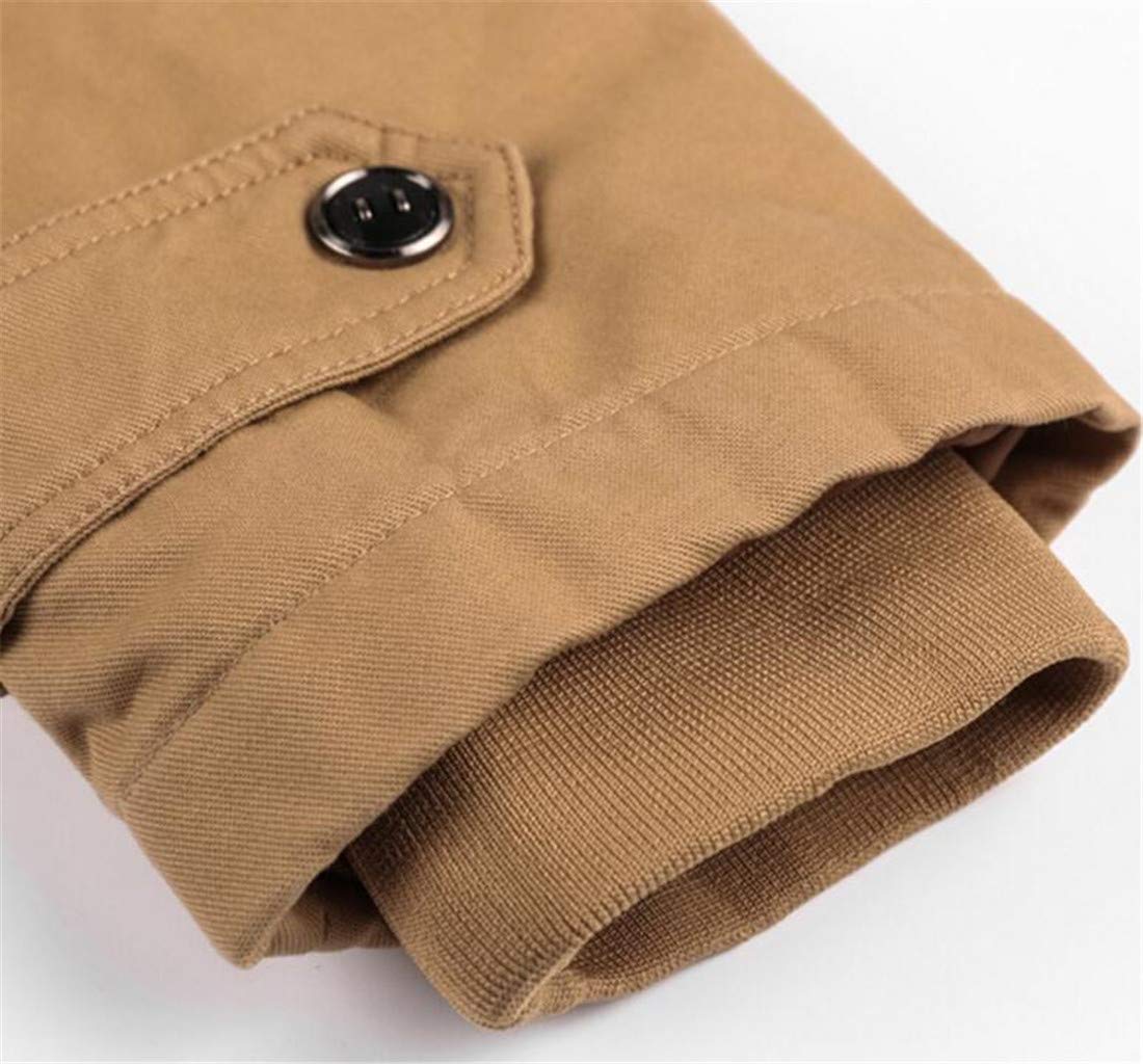 Men's Washed Cotton Fleece Lined Winter Bomber Jacket with Hood - Warm Thick Coat for Cold Weather, Outdoor Activities & Casual Style