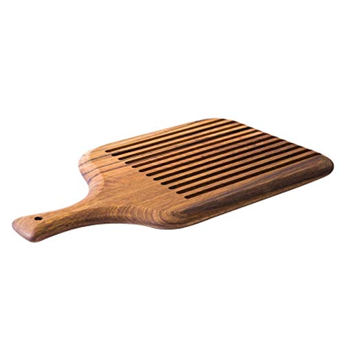 Premium Acacia Wood Chopping Board with Handle - Retro Pizza, Sushi & Bread Serving Tray - Natural Wood Cutting Board for Kitchen, Charcuterie & Cheese Platter - Perfect for Food Prep, Entertaining & Home Decor