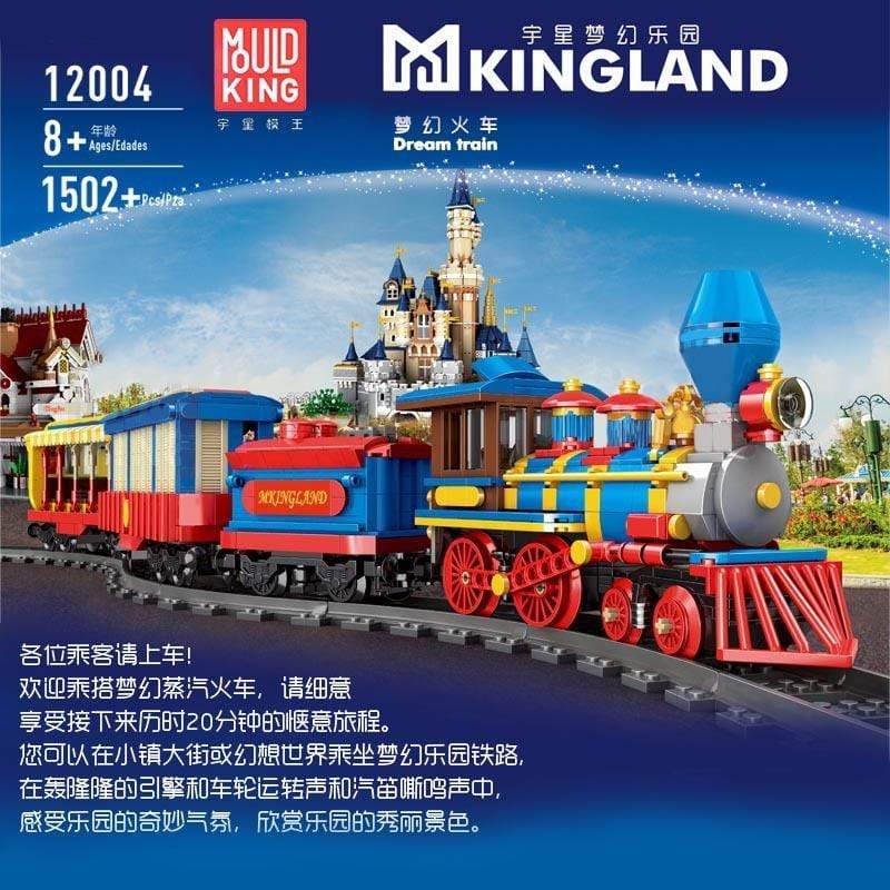 Mould King 12004 MKingLand Dream Train Building Blocks Set - Creative DIY Model Train Kit for Kids & Adults - Perfect for Home Decoration, Birthday Gifts & Train Enthusiasts