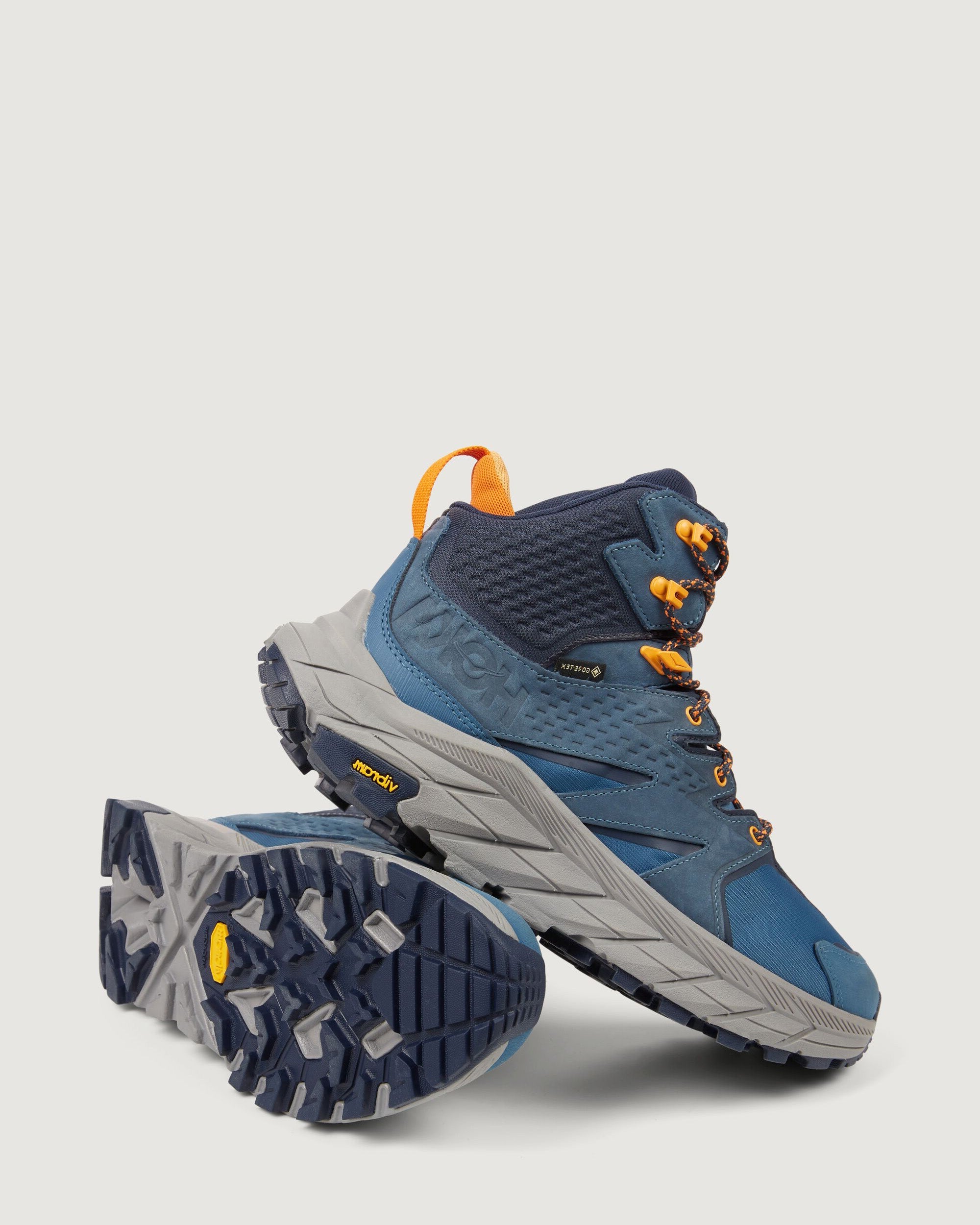 HOKA Anacapa Mid GTX Men's Hiking Boots - Real Teal/Outer Space - Waterproof & Lightweight for Outdoor Adventures, Trail Running, and Backpacking