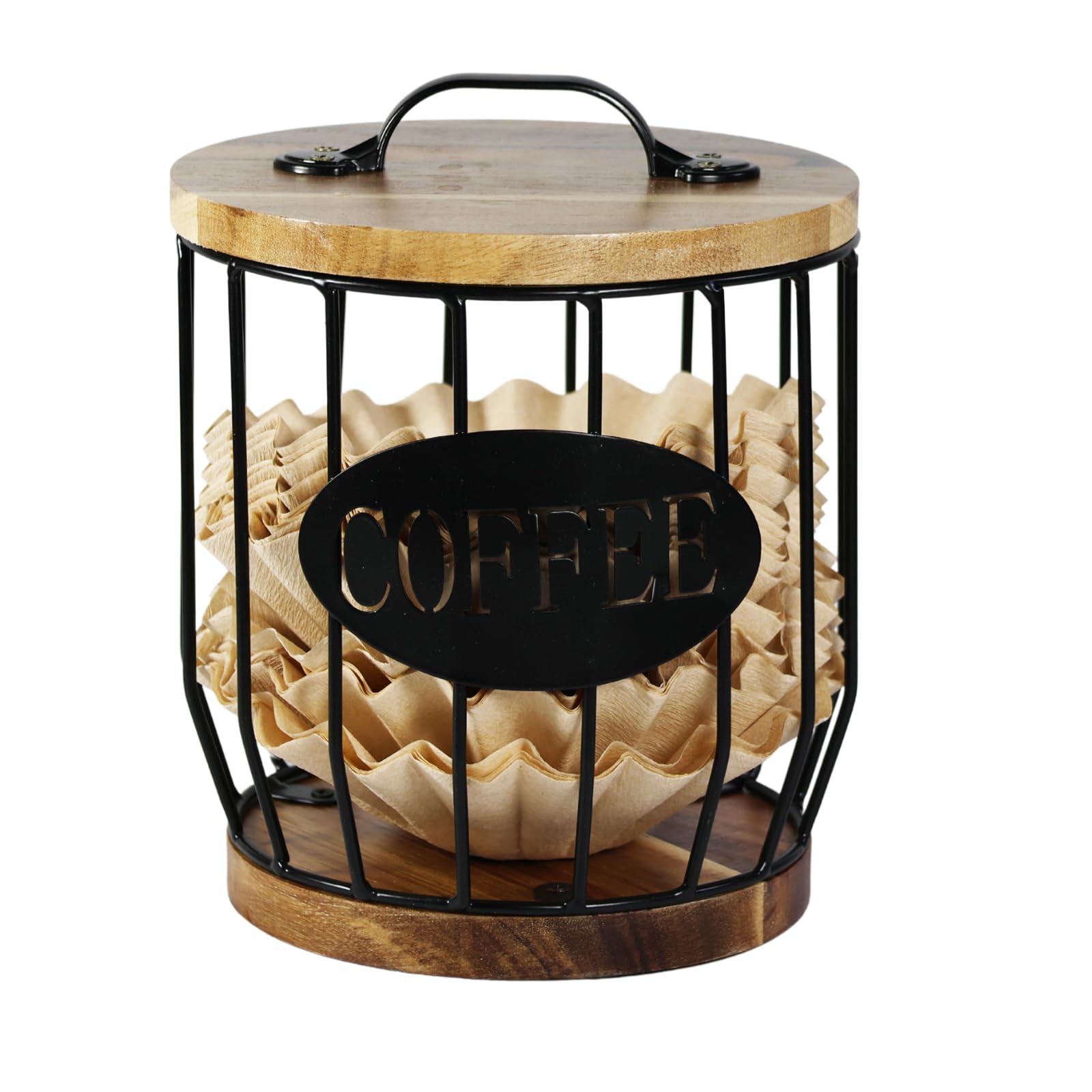 **Acacia Wood Coffee Pod Holder - Large Capacity K-Cup Storage Organizer with Wooden Base - Perfect for Kitchen Countertop & Coffee Bar Decor - Holds Pods & Capsules - Ideal for Keurig, Nespresso & Single-Serve Coffee Machines**