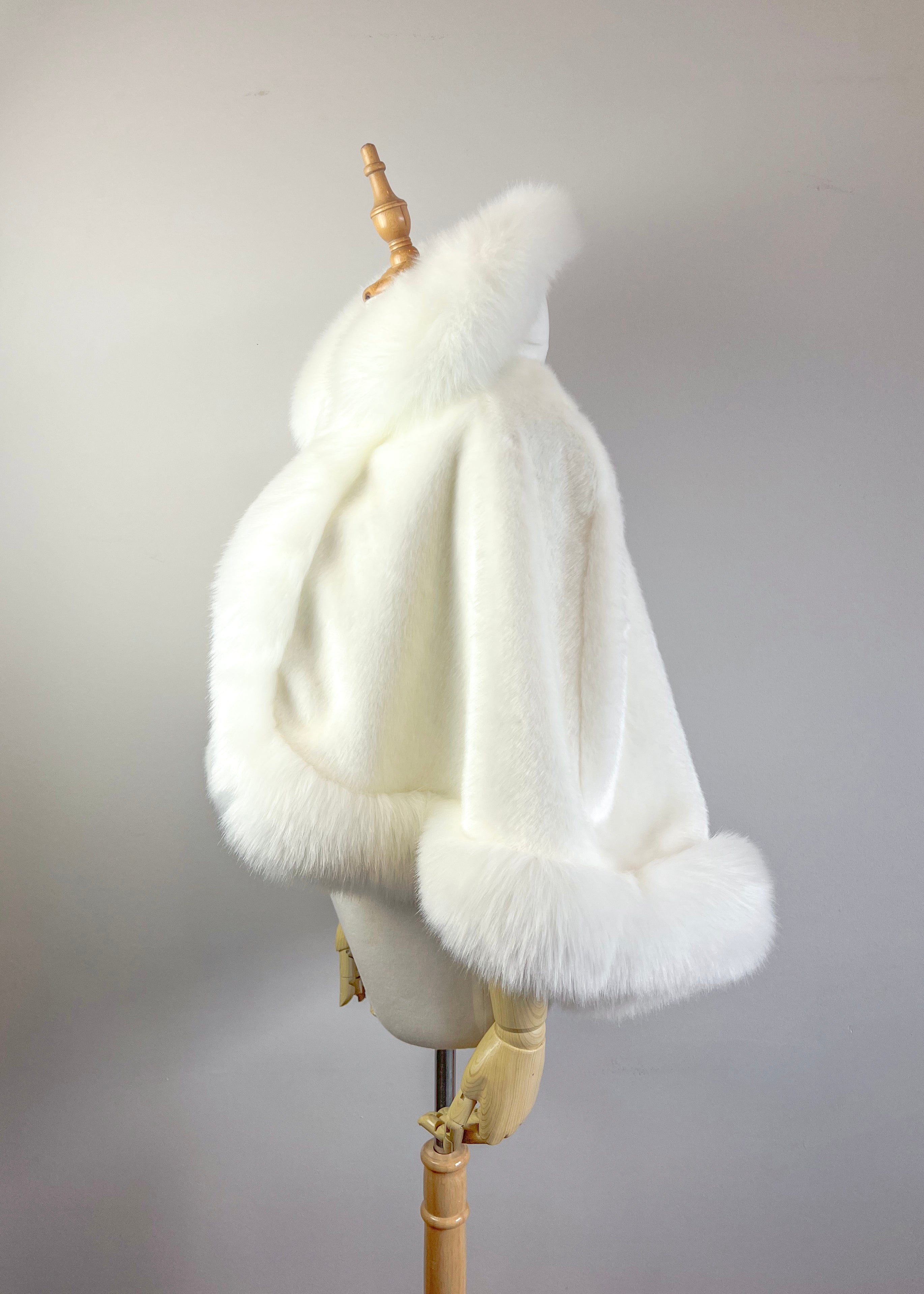 Ivory White Fur Cape - Elegant Winter Shawl for Women (Juliet Wht01) | Perfect for Weddings, Parties & Cold Weather Fashion