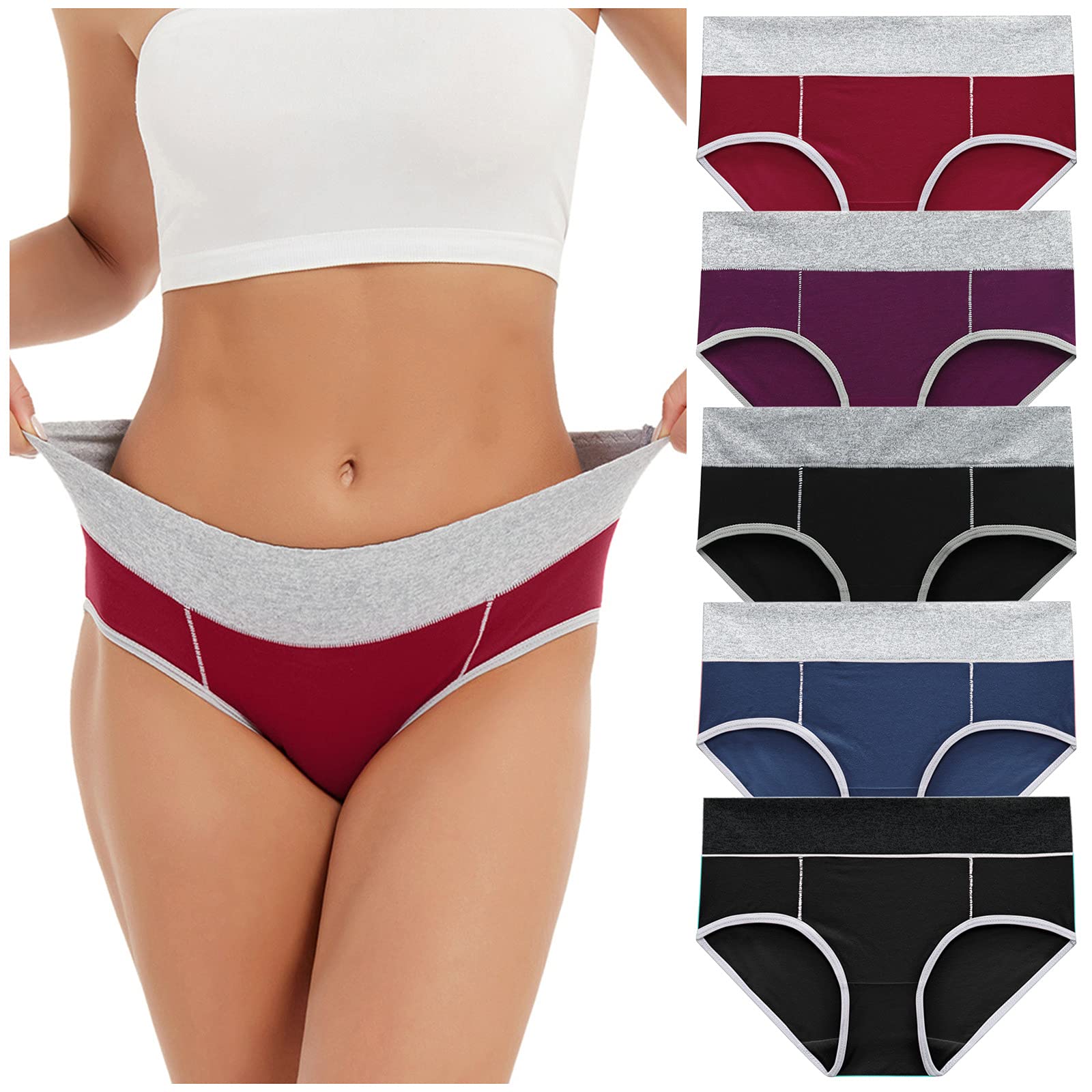 Women's Cotton Underwear High Waisted Full Coverage Panties - Breathable & Comfortable for Everyday Wear (Regular & Plus Size) - Perfect for Yoga, Work & Lounge