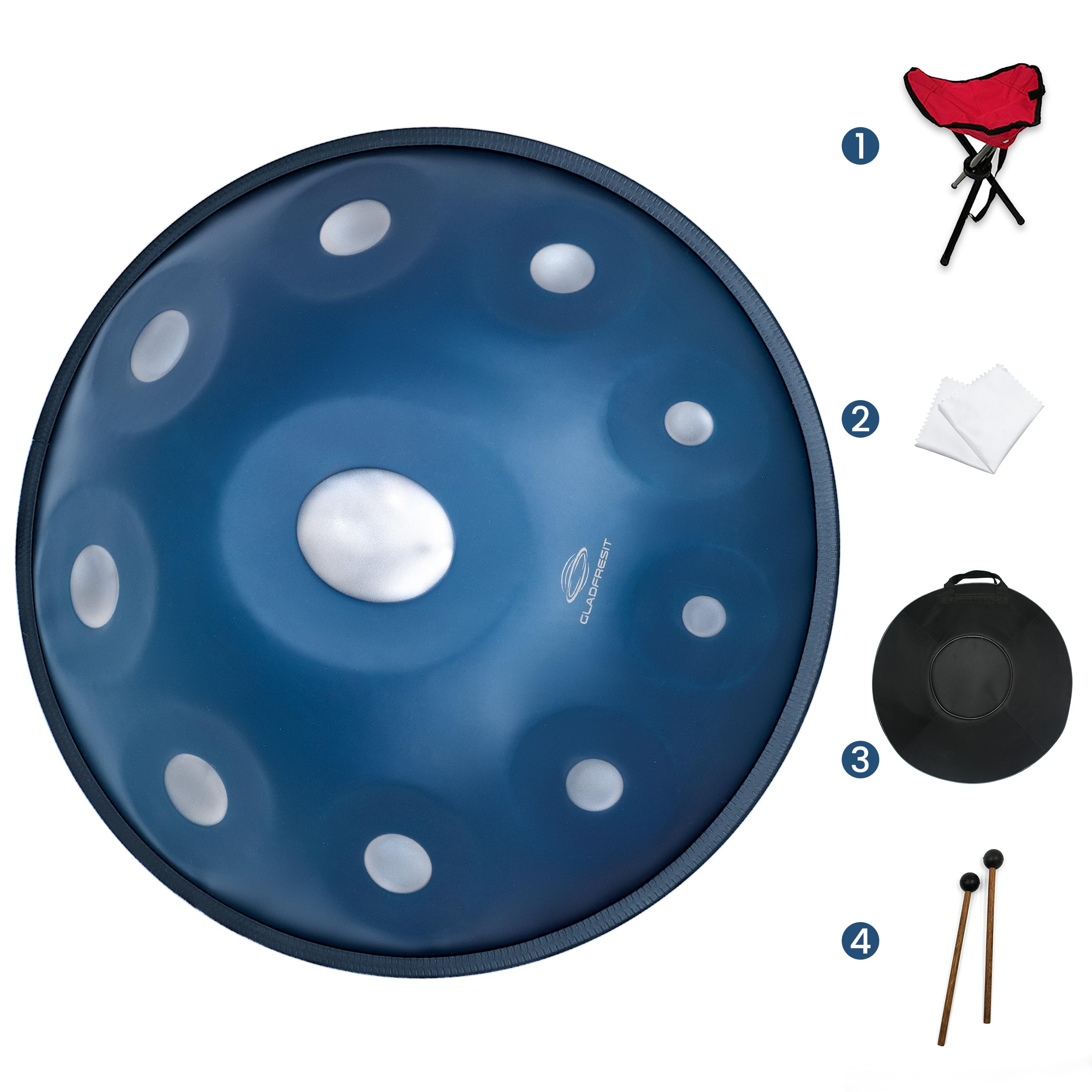 Premium D Minor Handpan Drum - 10 Notes, 22 Inch Steel Handpan Instrument for Meditation, Yoga & Music Therapy | Perfect for Beginners & Professional Musicians