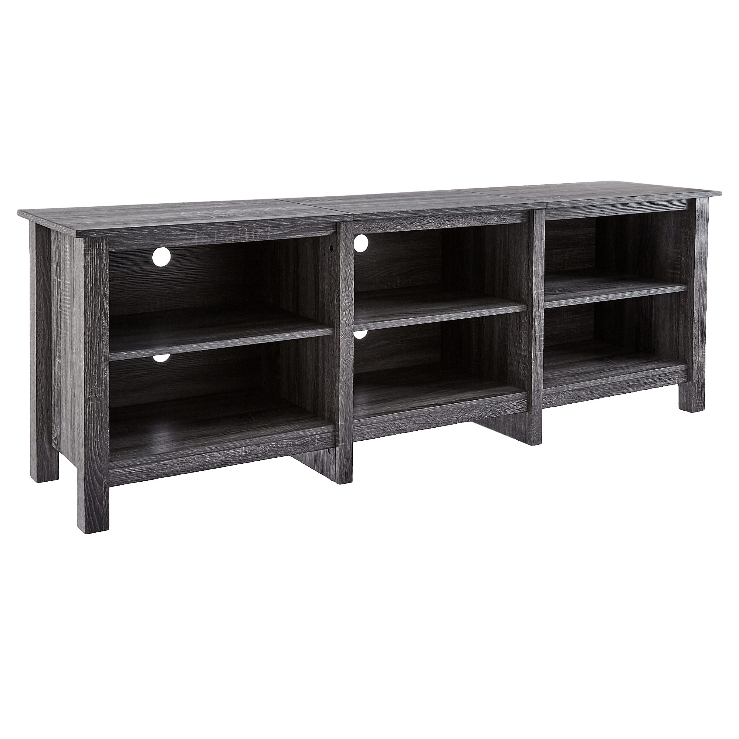70 Inch TV Stand with Storage - ROCKPOINT Media Console Entertainment Center in Charcoal - Perfect for Living Room, Home Theater & Gaming Setup