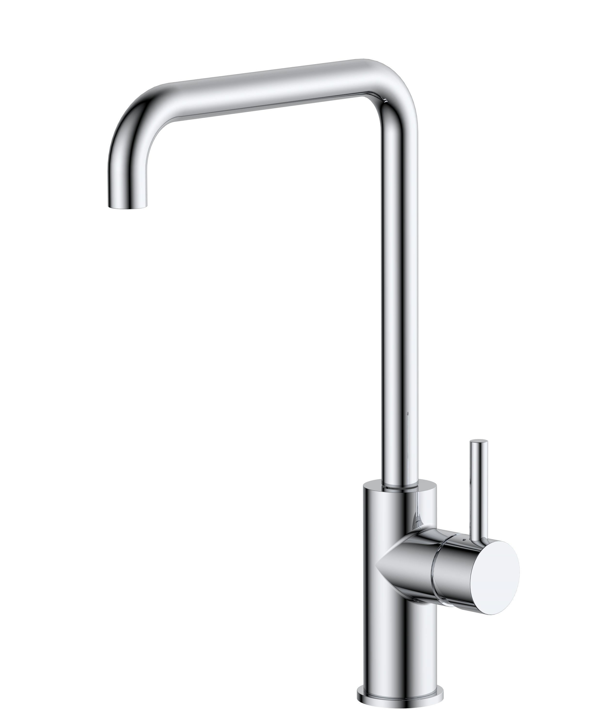 Modern Single Handle Kitchen Faucet in Polished Chrome - High Arc Pull Down Sprayer for Easy Dishwashing and Food Prep