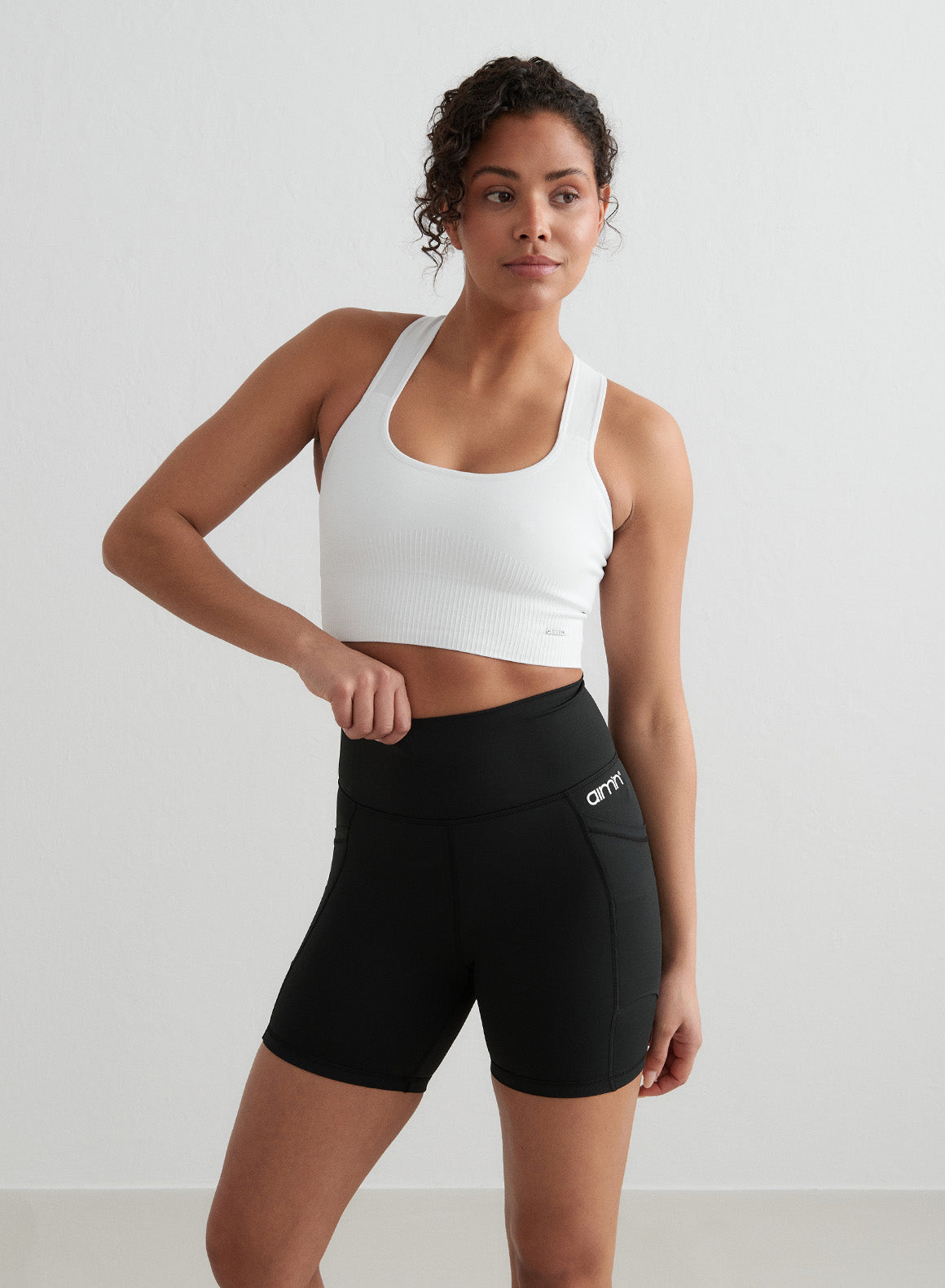 High Waist Double Pocket Midi Biker Shorts for Women - Yoga, Running, Gym & Casual Wear - Stretchy Workout Shorts with Side Pockets