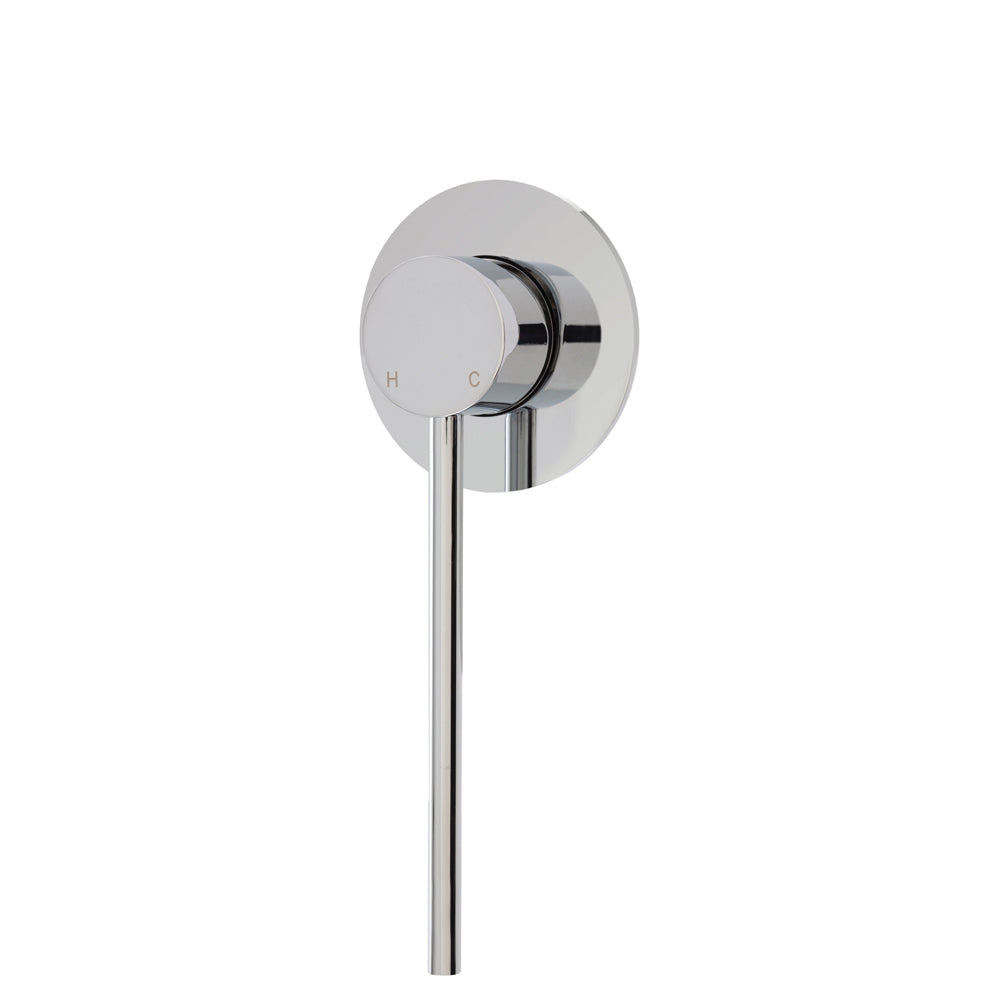 Fienza 213101D 2 Isabella Care Chrome Wall Mounted Basin Mixer with Round Plate - Modern Bathroom Faucet for Sink Vanity, Powder Room & Guest Bathroom