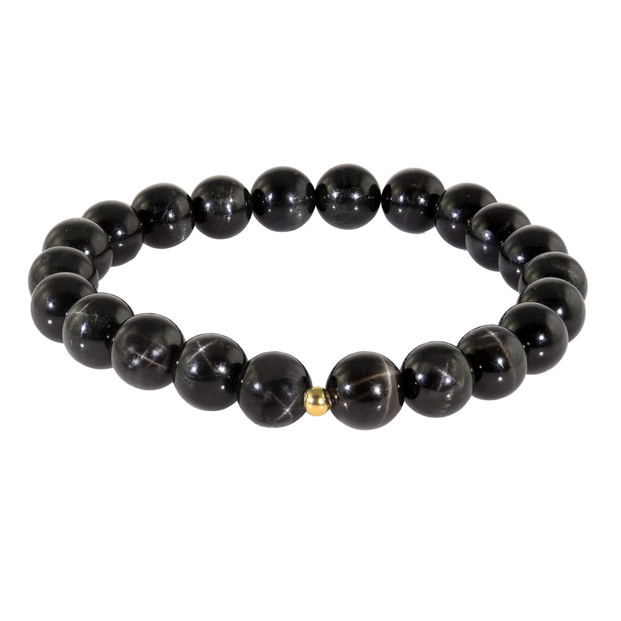 Natural Black Star Diopside Stretch Bracelet - 8mm Handmade Gemstone Beaded Unisex Jewelry for Meditation, Yoga & Spiritual Healing