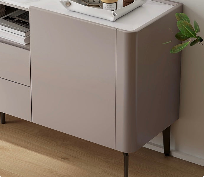 Solid Poplar Wood TV Stand with Slate Top - Modern Luxury Bedroom Furniture for Living Room & Home Entertainment Setup