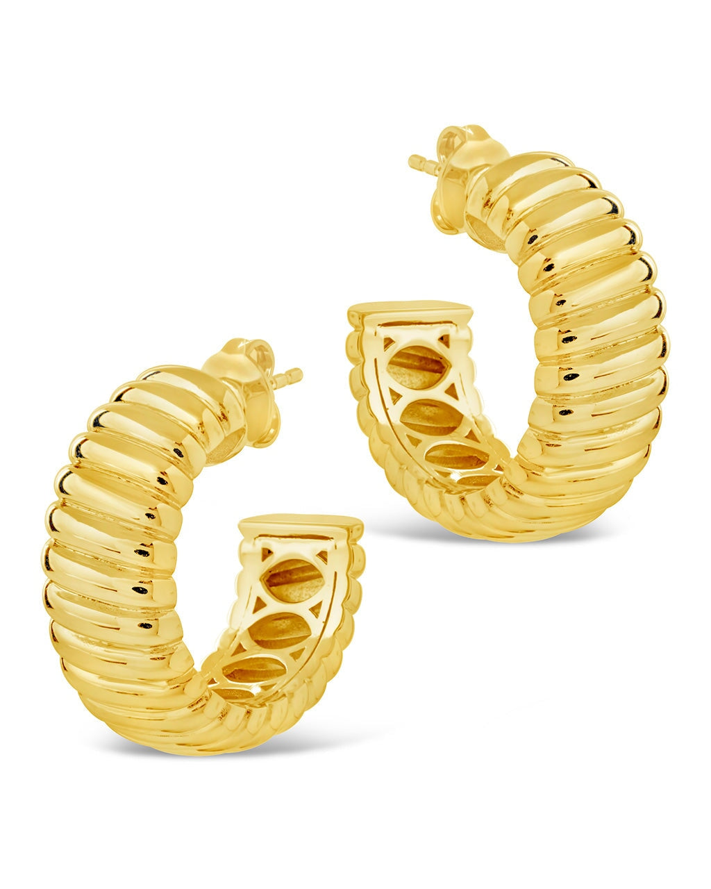 Jamie Textured Hoop Earrings for Women - Gold & Silver Boho Chunky Hoops - Trendy Statement Jewelry for Parties, Date Night & Everyday Wear