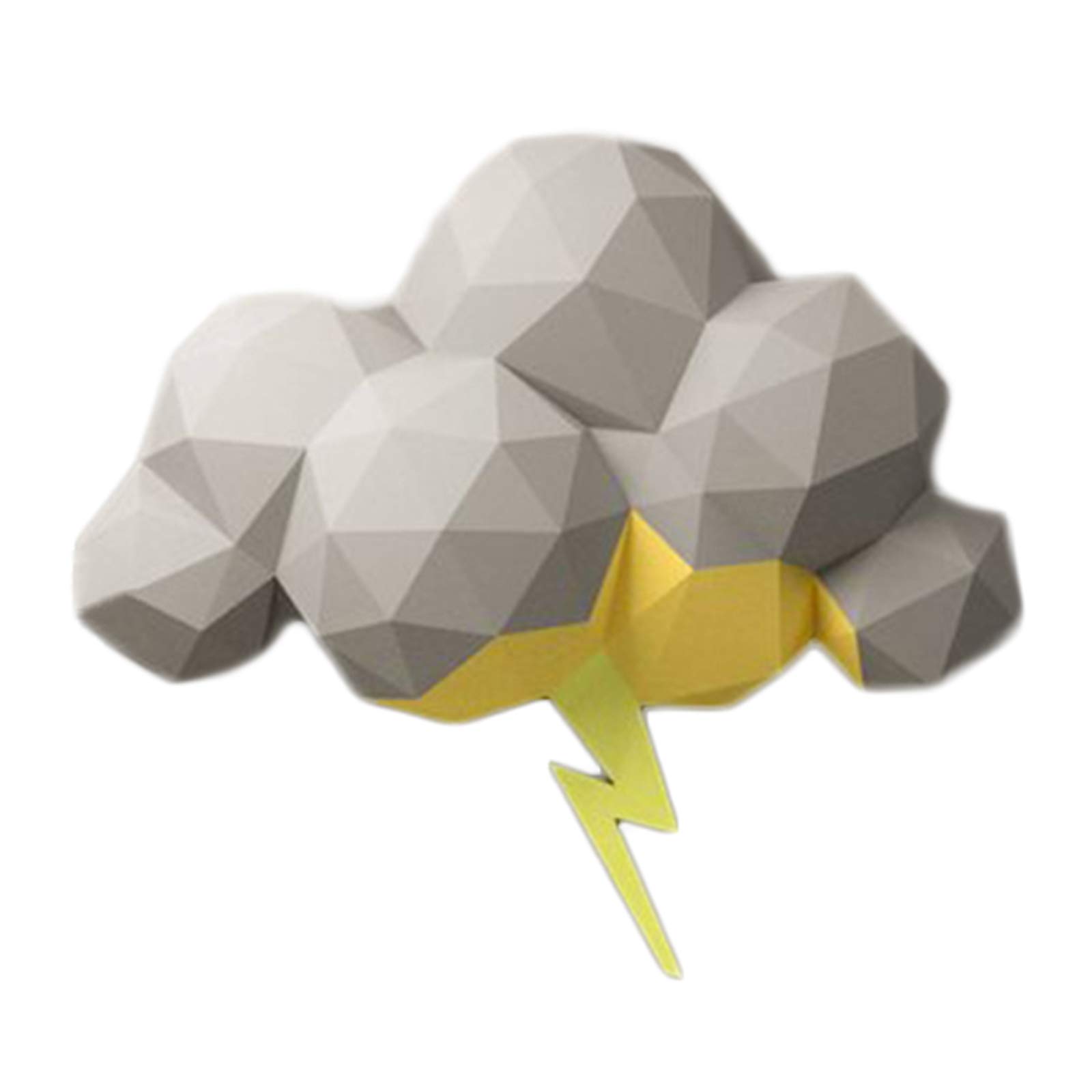 3D Geometric Lightning & Clouds Paper Sculpture Wall Art - DIY Origami Puzzle Craft Kit for Home & Office Decor | Unique Handmade Paper Model for Gifts & Creative Projects