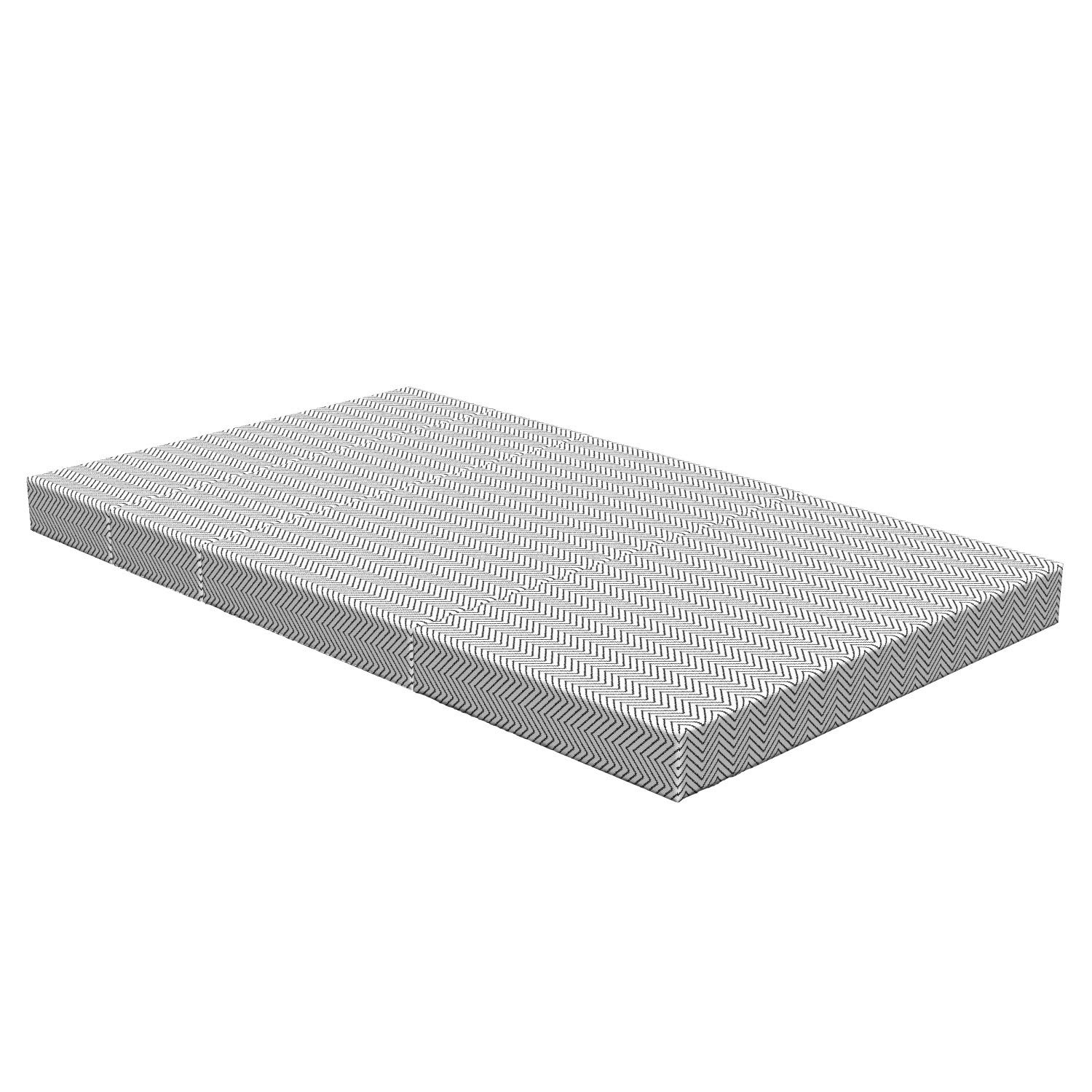 Ambesonne Modern Foldable Mattress - Black and White Zig Zag Triangle Print, 78.7