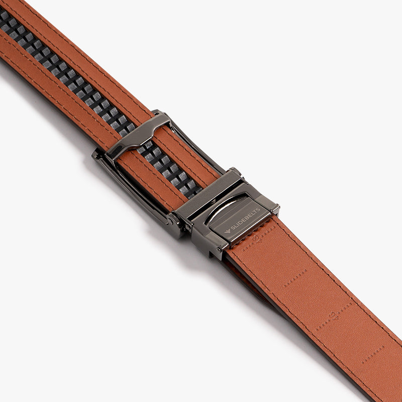 Premium Cognac Full Grain Leather Belt for Men - Genuine Leather Dress Belt with Classic Buckle - Perfect for Business, Casual & Formal Wear