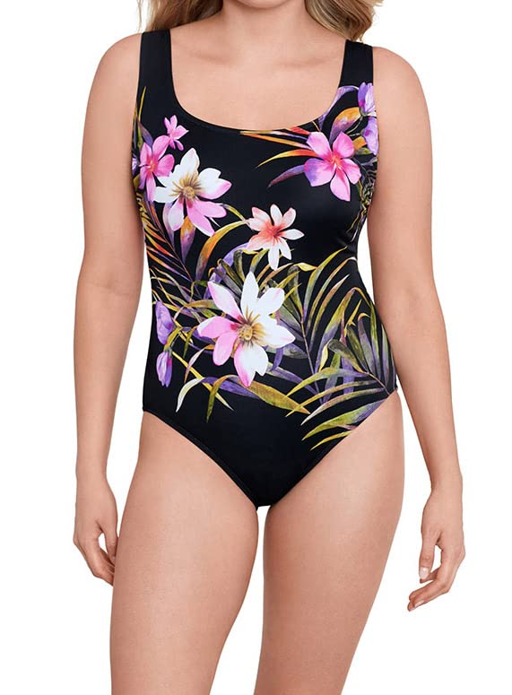 Longitude Women's One Piece Swimsuit - Scoop Neck Tank with Soft Cup & Long Torso Design for Swimming, Beach Vacation & Poolside Relaxation