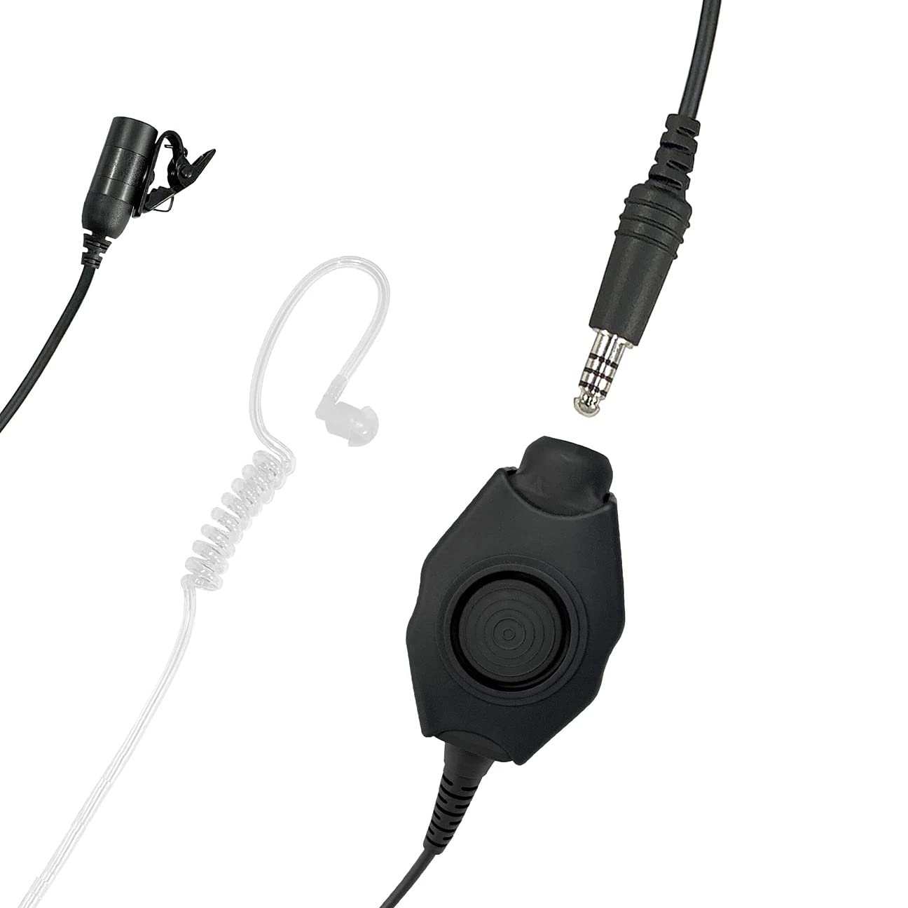 Tactical Mic Earpiece PTT Adapter Kit for BaoFeng UV9R UV9R Plus BF-A58 UV-XR GT-3WP BF-9700 UV-5S BF-R760 UV-82WP - Secure Communication for Outdoor Adventures, Hunting & Emergency Preparedness