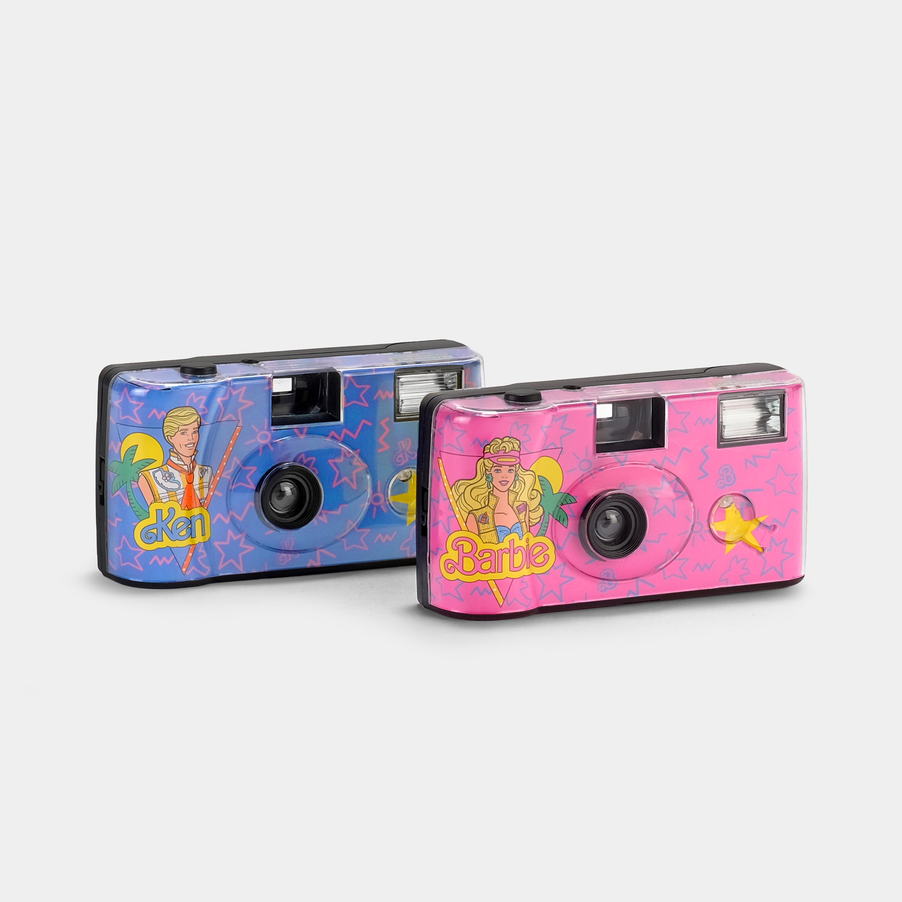Barbie & Ken 35mm Film Camera Double Pack - Vintage Style Point & Shoot Disposable Cameras for Travel, Weddings & Parties (Preloaded with Film)