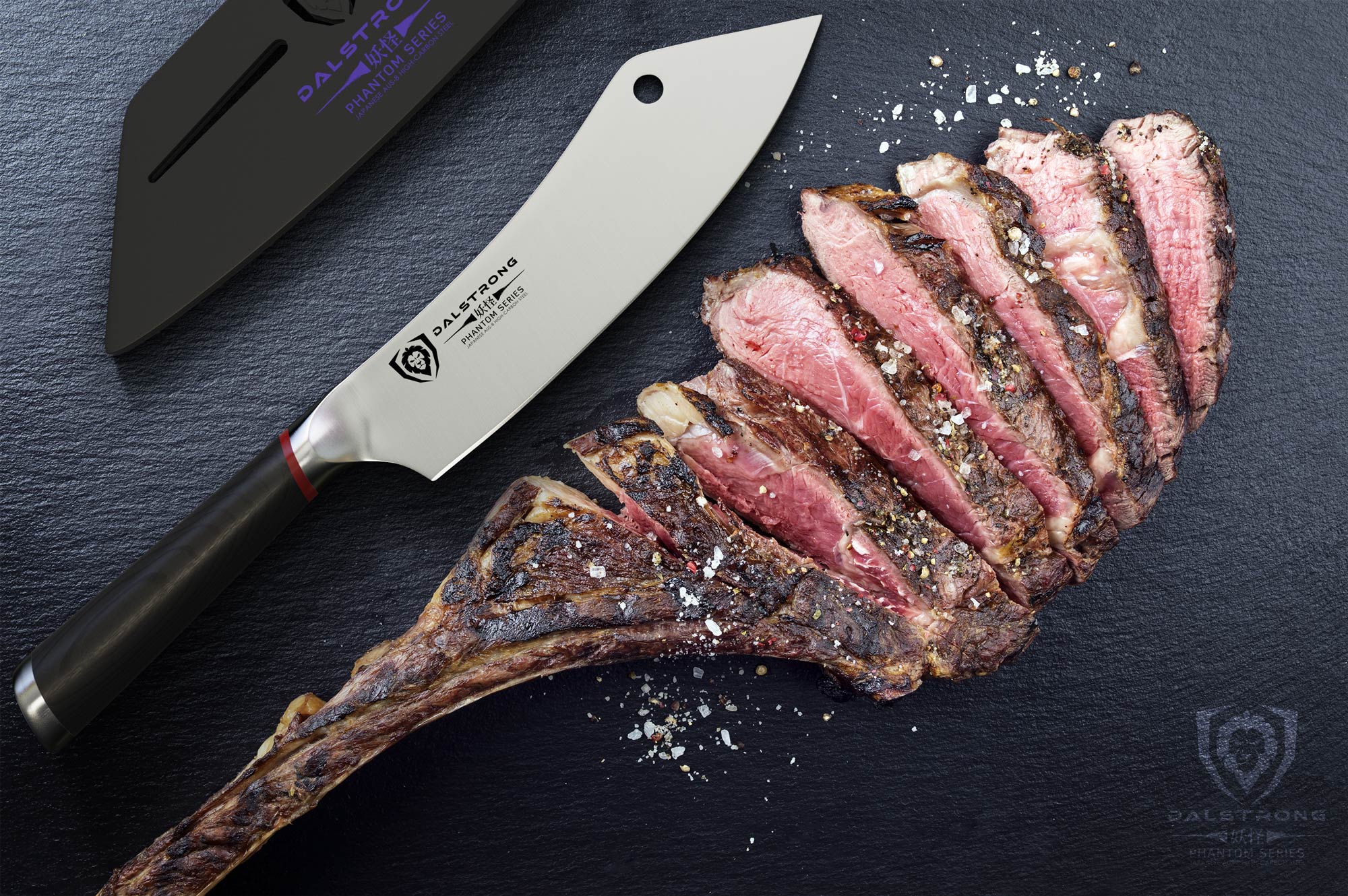 Dalstrong Phantom Series Crixus 8-Inch Cleaver Hybrid Chef's Knife - Professional Kitchen Knife for Meat, Vegetables & Herbs - Perfect for Home Cooks & Professional Chefs