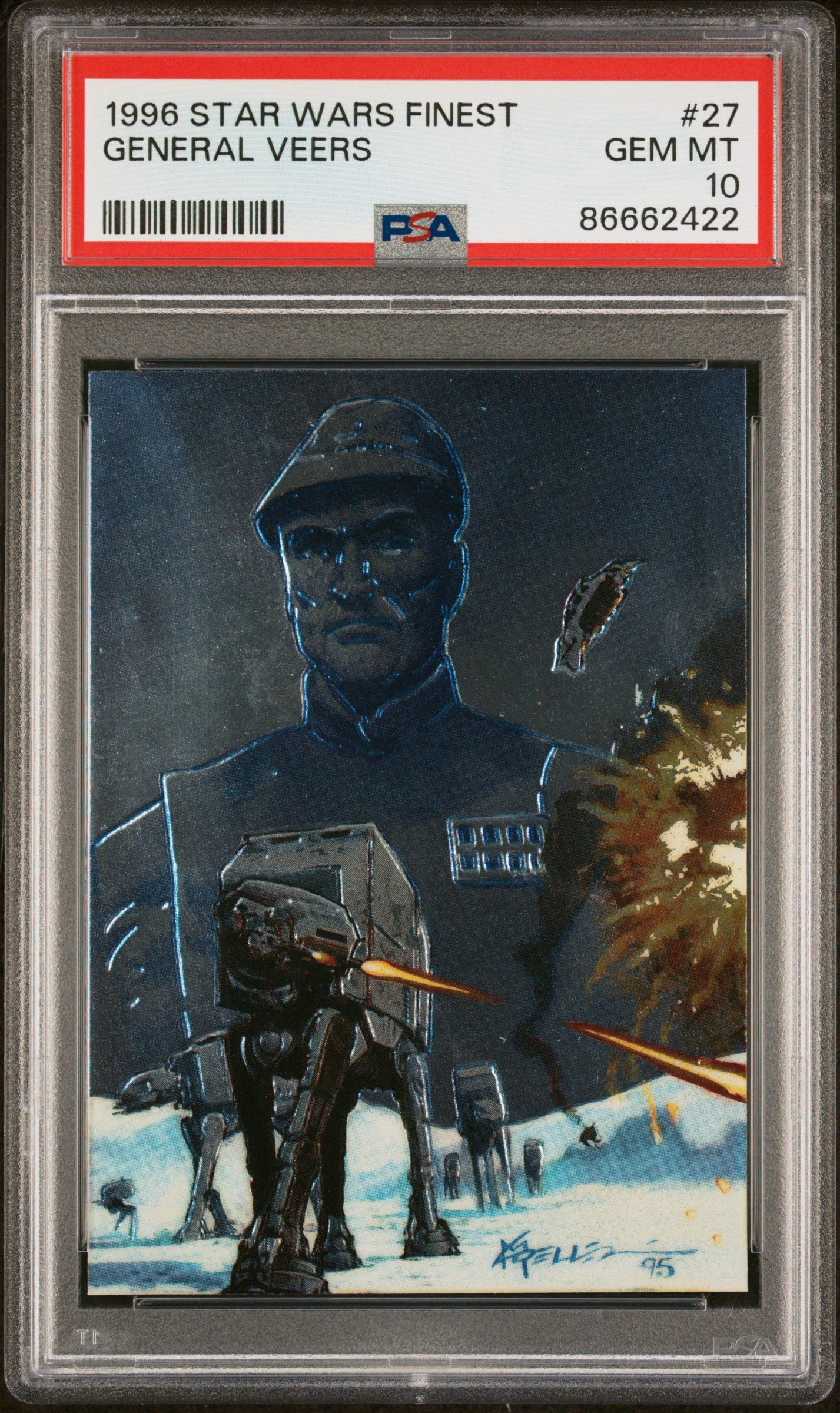 1996 STAR WARS FINEST GENERAL VEERS #27 PSA 10 Graded Trading Card - Rare Collectible for Star Wars Fans & Card Collectors - Perfect for Display, Investment & Memorabilia Collections