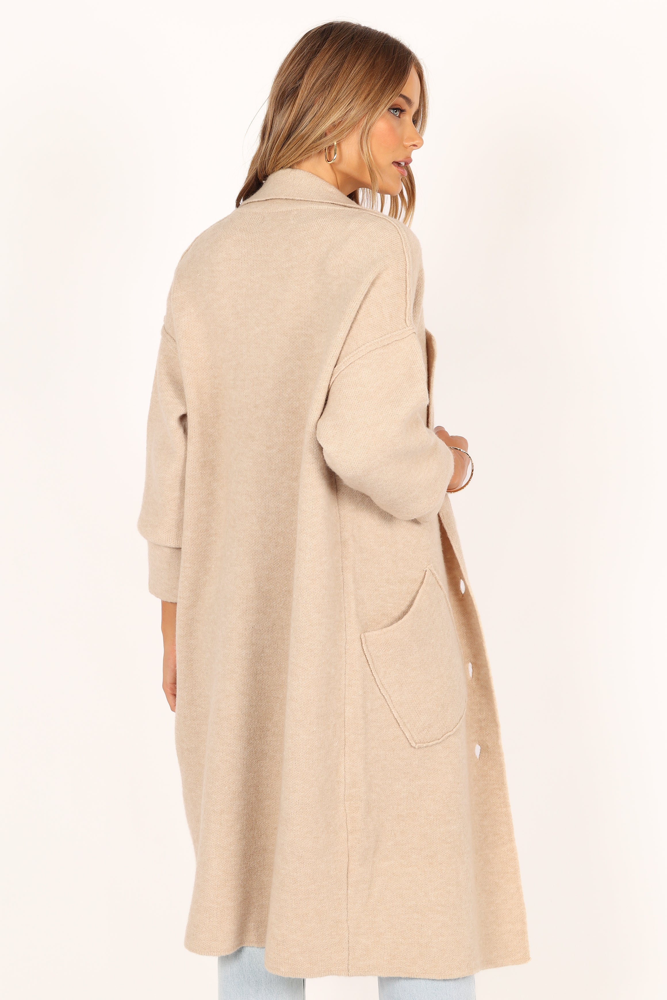 Ivy Button Front Coatigan - Soft Knit Cardigan Sweater for Women in Oatmeal | Perfect for Fall Layering, Office Wear & Casual Outfits