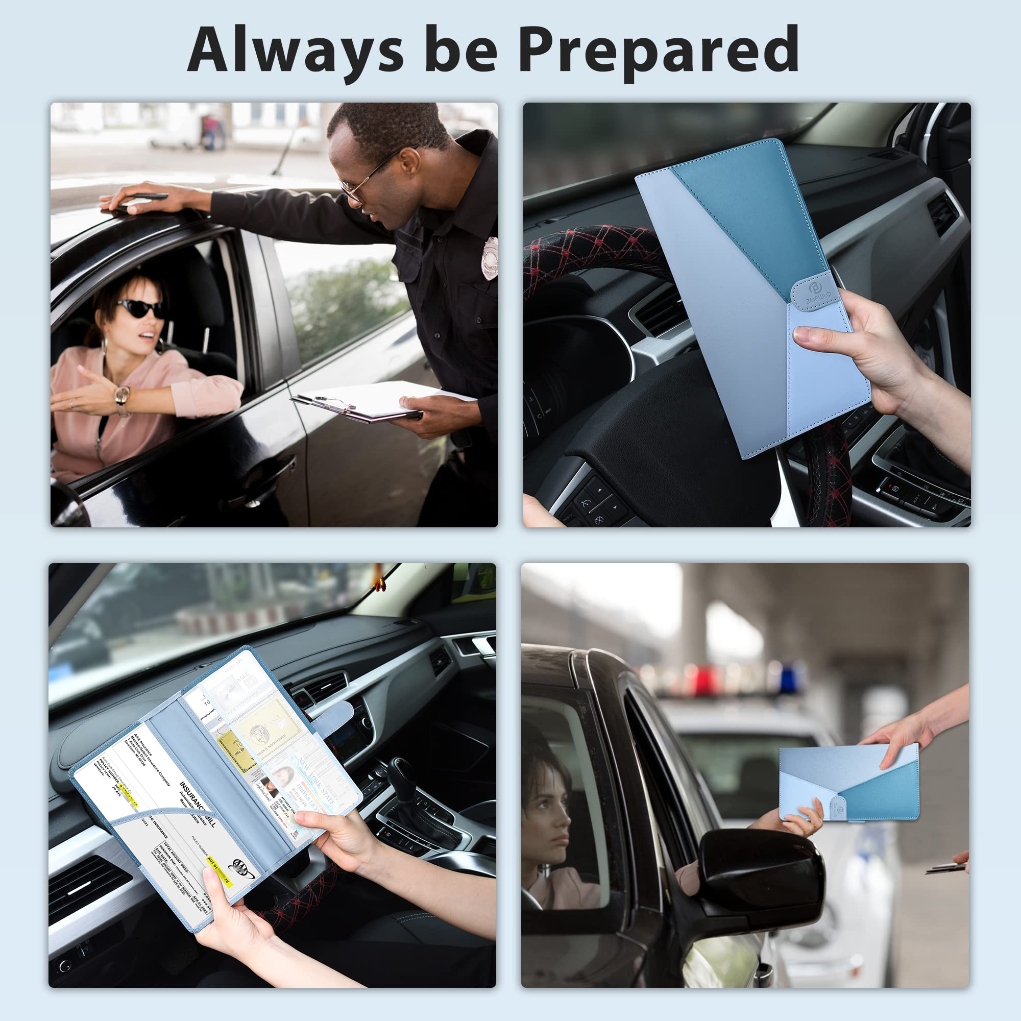 Leather Car Registration and Insurance Holder with Magnetic Closure - Auto Document Organizer for Glove Box, Essential Vehicle Accessories for Road Trips & Daily Commutes