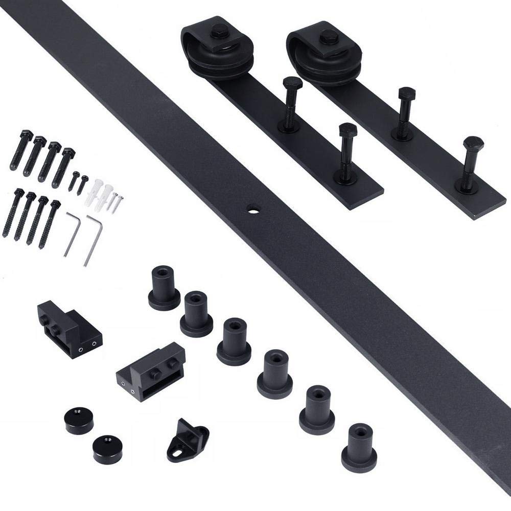 TMS Z Bar Solid Knotty Pine Wood Sliding Barn Door with Hardware Kit - 84