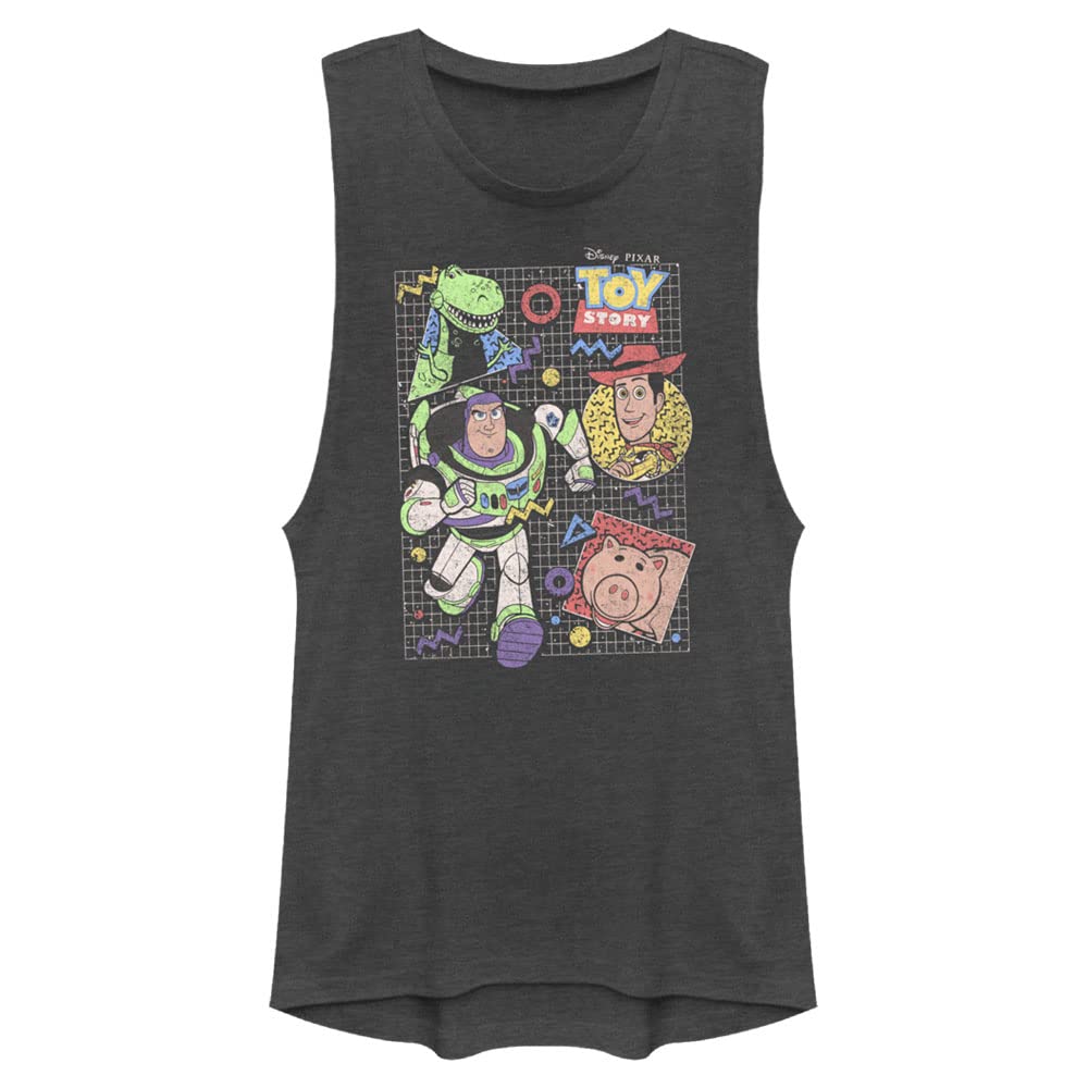 Disney Toy Story Women's Muscle Tank Top - Buzz Lightyear Graphic Tee for Casual Wear, Workout & Summer Outfits