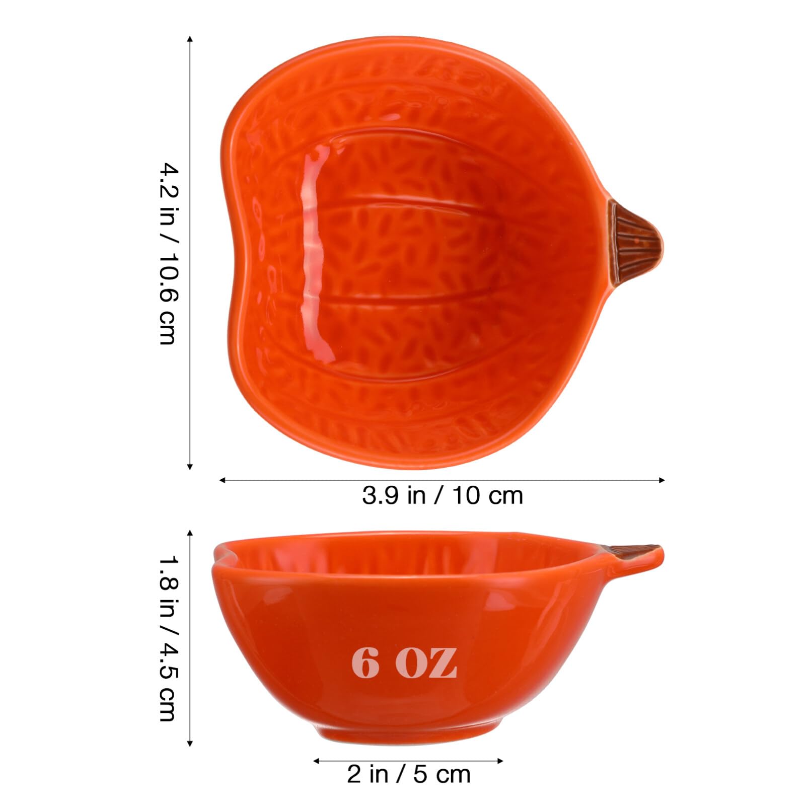 Luxshiny 2-Piece Pumpkin-Shaped Dipping Bowls Set - Small Condiment Dishes for Soy Sauce, Vinegar, and Seasonings - Perfect for Halloween Parties, Sushi, Dumplings, and Asian Cuisine