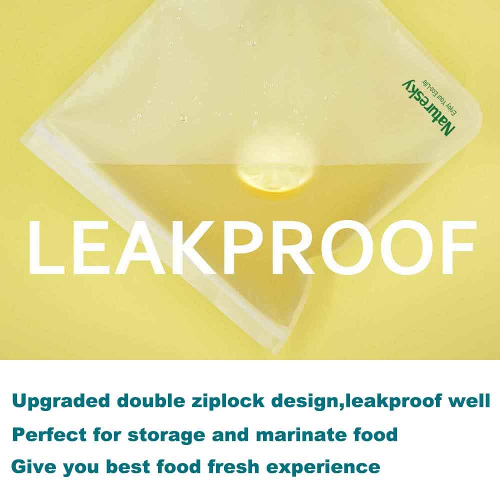 Eco-Friendly Reusable Storage Bags 10-Pack - BPA Free Freezer Safe Food Bags (3 Gallon + 4 Sandwich + 3 Snack Bags) | Leakproof Silicone Ziplock Bags for Meal Prep, Freezing & On-the-Go Snacks