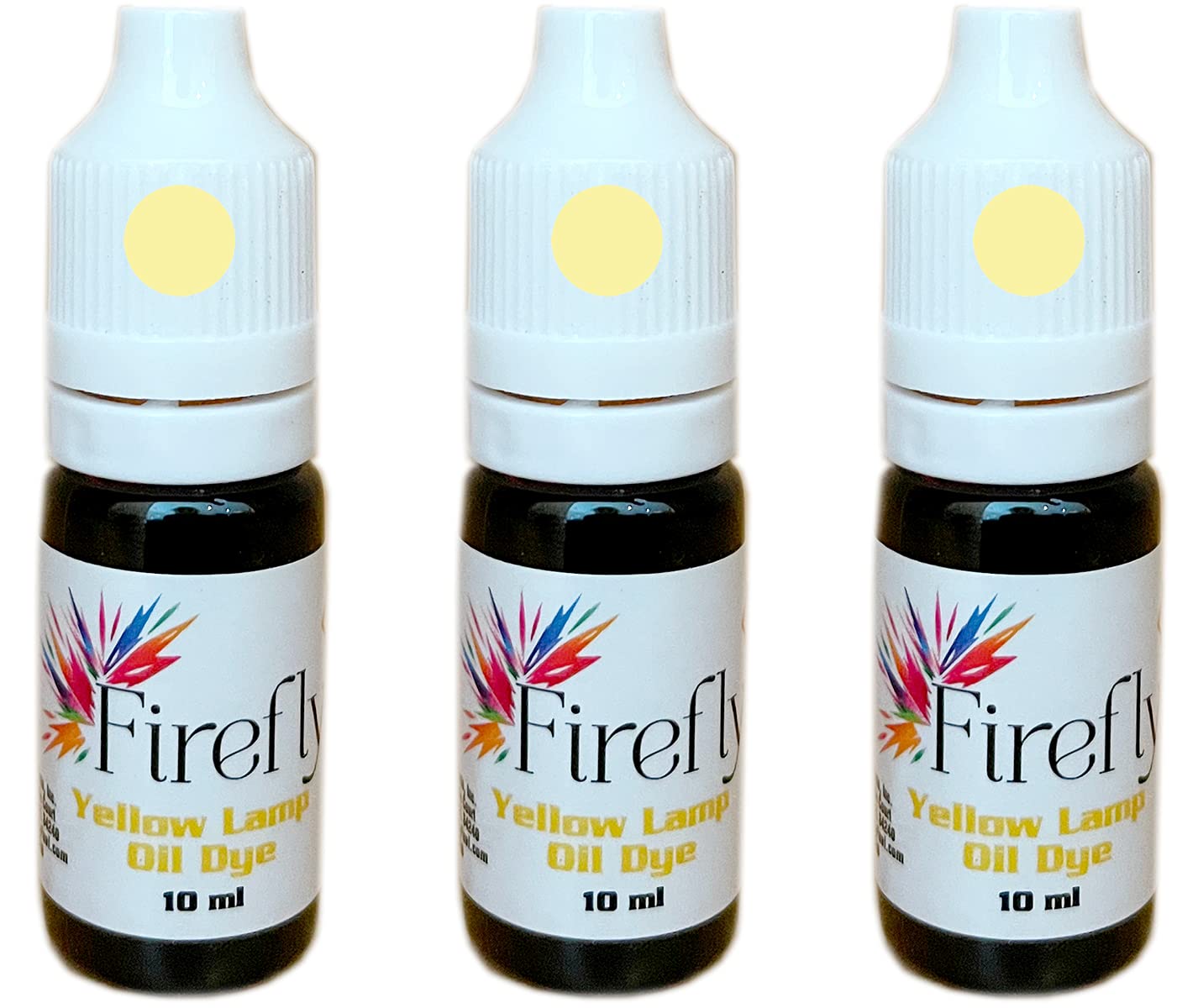 Firefly Yellow Colored Lamp Oil and Candle Dye 3-Pack - Smokeless, Odorless Liquid for Lamps, Candles & DIY Crafts - Perfect for Home Decor, Parties & Outdoor Lighting
