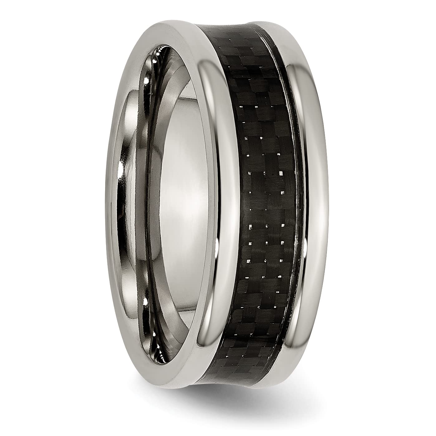 Titanium Black Carbon Fiber 8mm Wedding Band Ring for Men - Durable Comfort Fit Wedding Ring for Grooms, Anniversary, Engagement - Perfect for Everyday Wear & Special Occasions