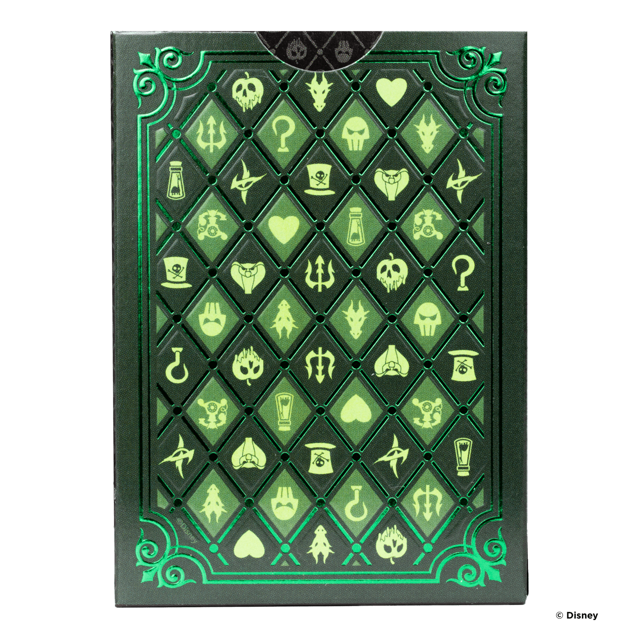 Disney Villains Themed Bicycle Playing Cards - Green Deck for Magic Tricks, Poker Games & Collectors - Perfect for Game Nights, Gifts & Cardistry