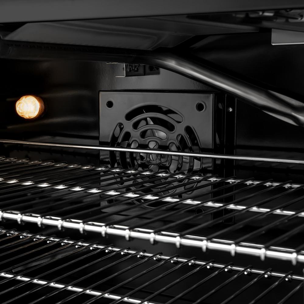 ZLINE 48-Inch 6.7 cu.ft Double Oven Gas Range with 8-Burner Cooktop in Black Stainless Steel (HGRB 48) - Professional Kitchen Appliance for Home Chefs & Large Family Cooking