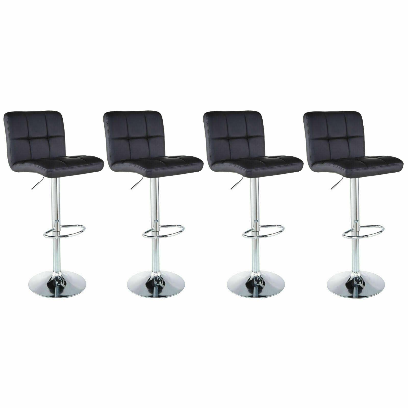 TratoKS Set of 4 Adjustable Swivel Bar Stools - Counter Height Pub Chairs with Armrests for Kitchen Island, Breakfast Bar & Home Decor - Modern Kitchen Stool Set for Dining & Entertaining