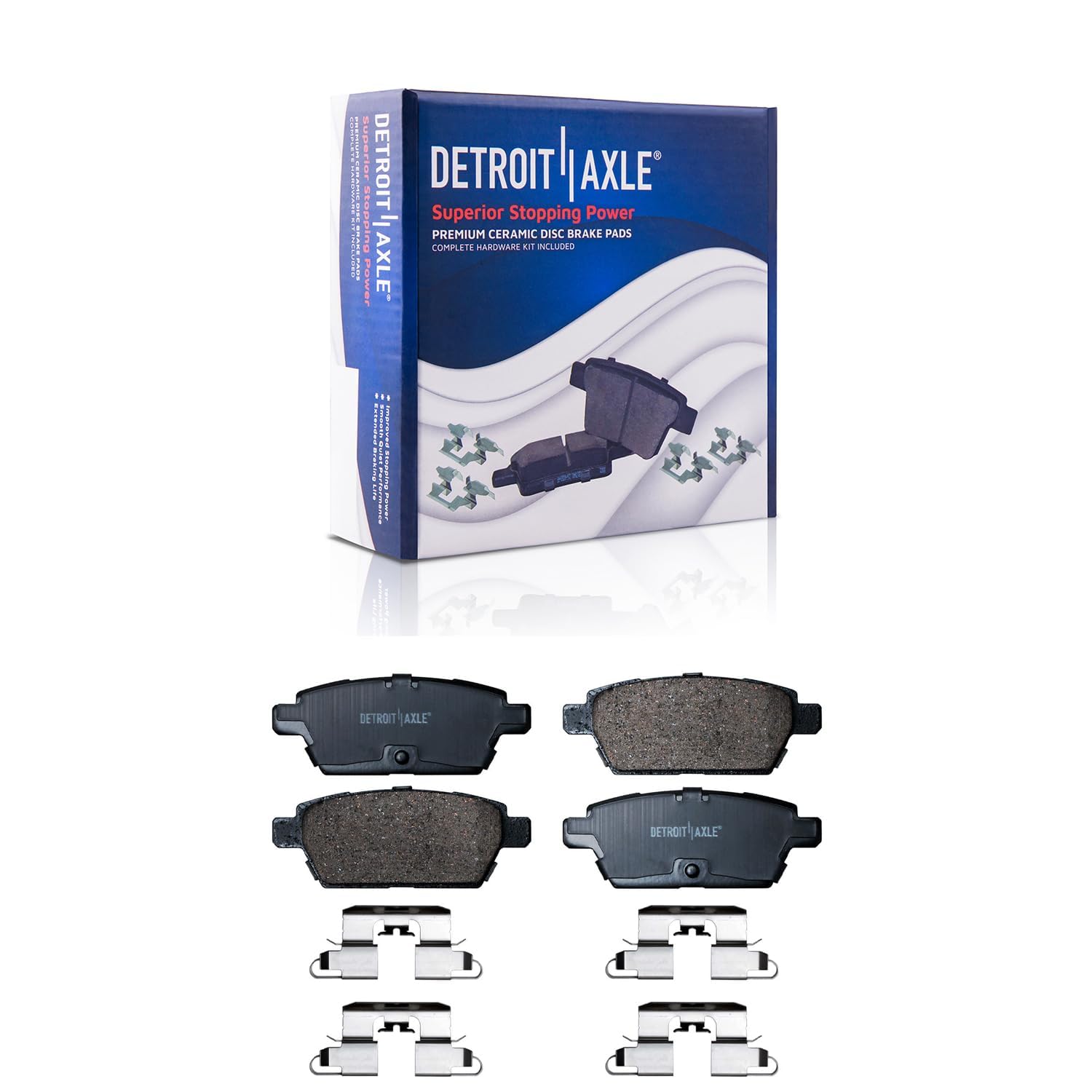 Detroit Axle - Front & Rear Disc Brake Rotors & Ceramic Pads Kit for Ford Fusion, Mazda 6, Lincoln MKZ Zephyr, Mercury Milan | High-Performance Brake Replacement | Perfect for Daily Commuting & Highway Driving