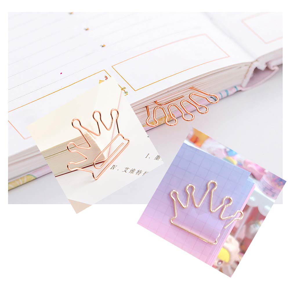 Crown Shaped Small Paper Clips - 20pcs Cute Office & School Supplies for Bookmarking, Wedding Invitations, Valentine Decorations - Fun Planner Accessories for Parties & Gifts