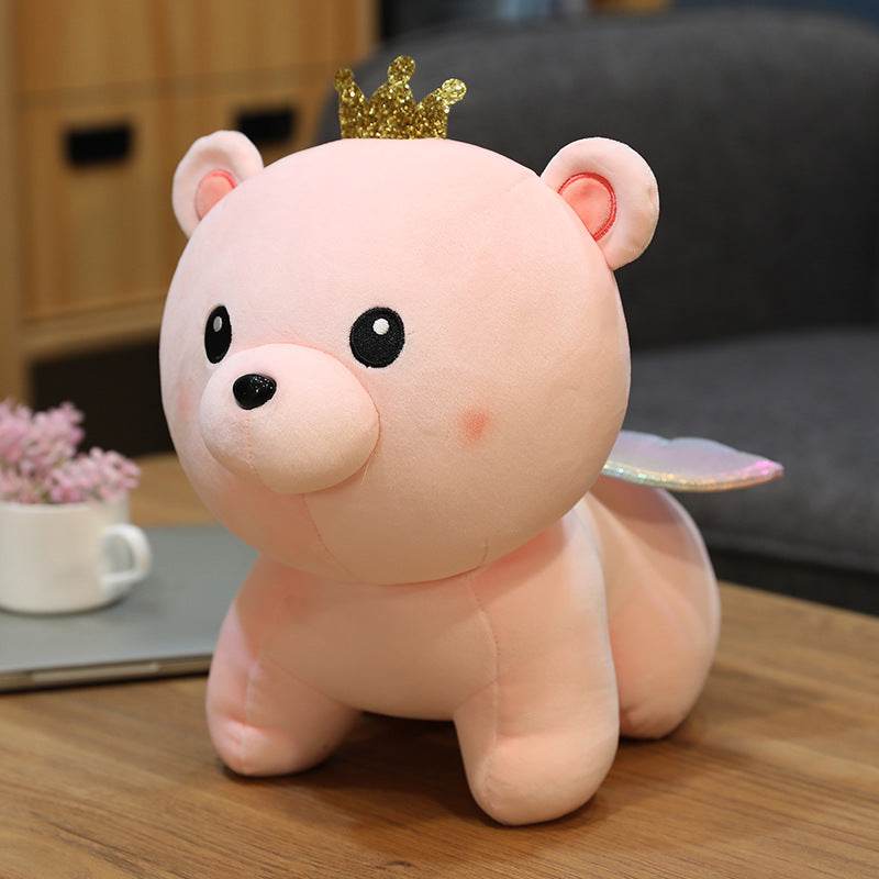 Cute Angelic Teddy Bear Plush Toy for Baby Nursery Decor - Perfect for Newborn Gifts, Christening, and Nursery Room Decorations