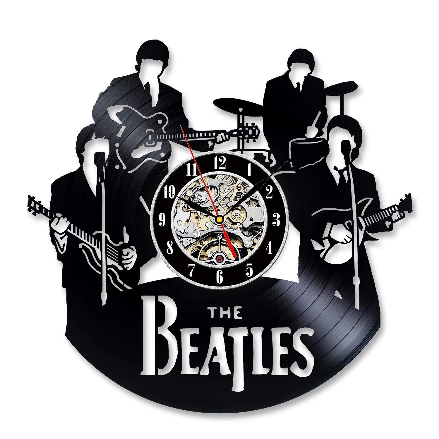 Vintage Beatles Vinyl Record Wall Clock - Large Retro LP Music Art Decor for Home, Office, Party | Unique Birthday Gift for Beatles Fans & Music Lovers | Perfect for Living Room, Bedroom, Music Studio Decorations