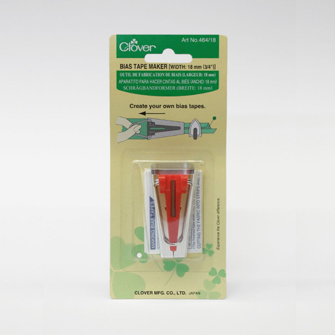 18mm Clover Bias Tape Maker for Sewing & Quilting - Perfect for DIY Fabric Binding, Hemming, and Craft Projects