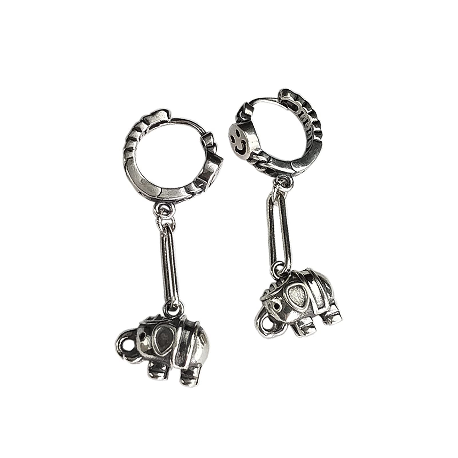 S925 Sterling Silver Baby Elephant Asymmetric Earrings for Women - Bohemian Fashion Jewelry Gifts for Christmas, Valentine's Day, Birthday | Perfect for Casual Wear, Date Nights & Special Occasions