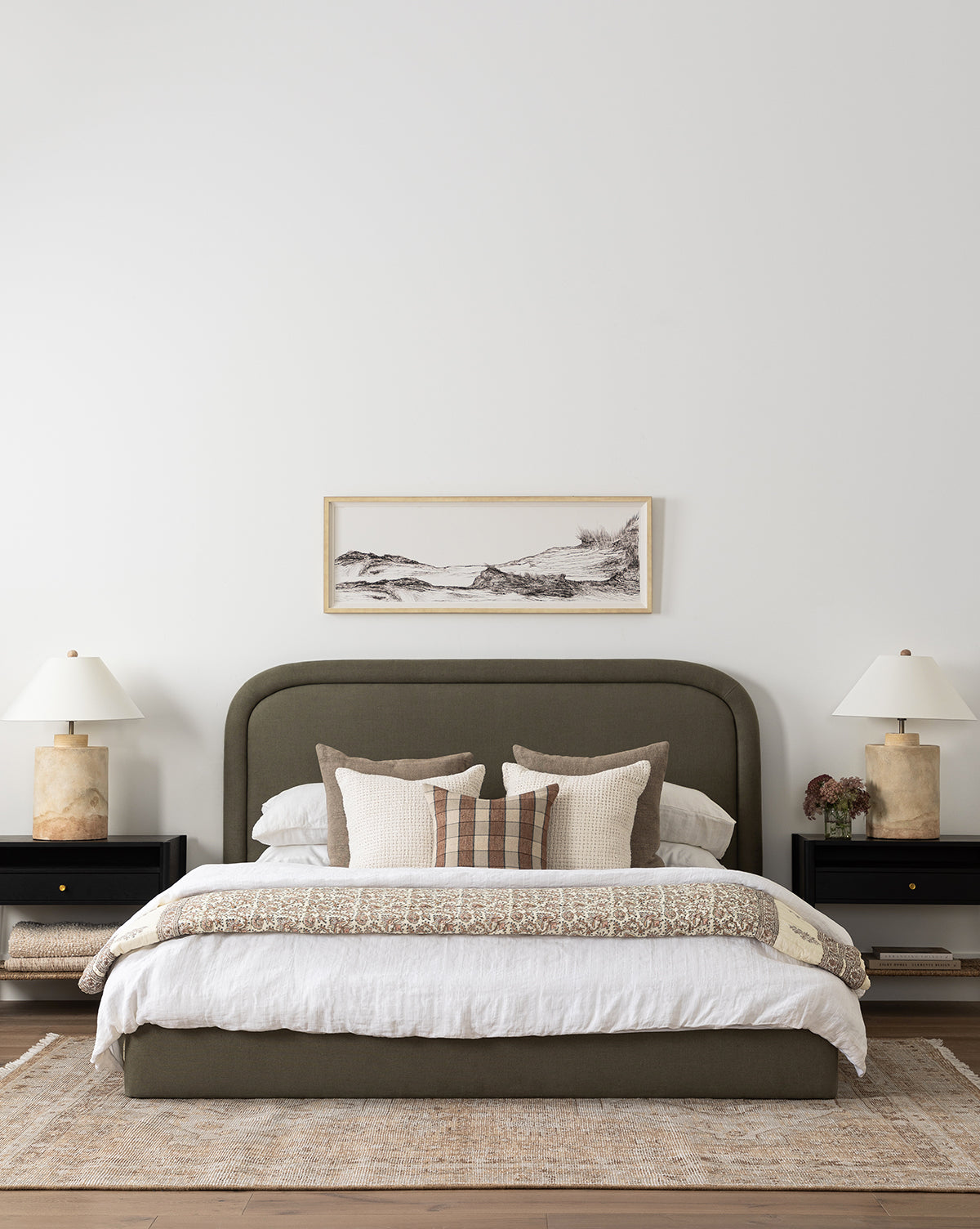 Selby Upholstered Queen Size Bed Frame with Button Tufted Headboard - Modern Platform Bed for Bedroom, Guest Room & Master Suite