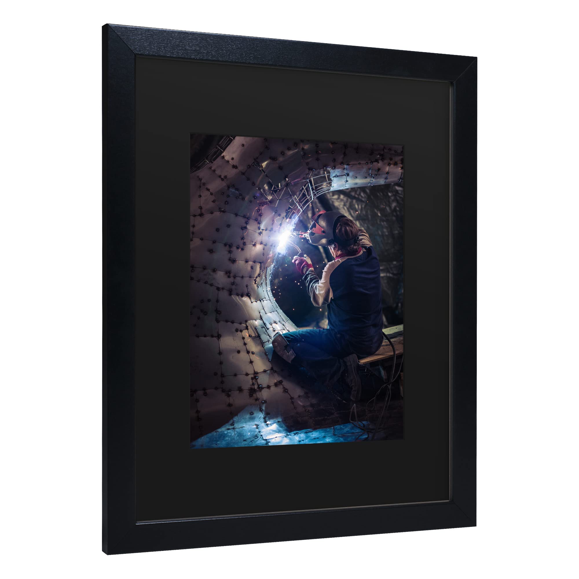 Carlos Grury Santos 'Welder In Tunnel' Canvas Wall Art Print - Modern Industrial Home & Office Decor for Living Room, Bedroom or Workspace
