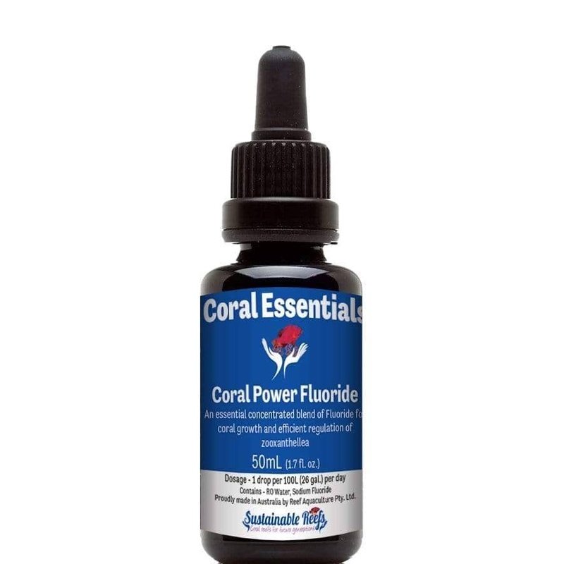 Coral Essentials Coral Power Fluoride 50mL - Premium Aquarium Water Treatment for Healthy Coral Growth | Ideal for Saltwater Reef Tanks & Marine Aquariums